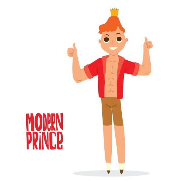 Modern prince with ginger hair — Stock vektor