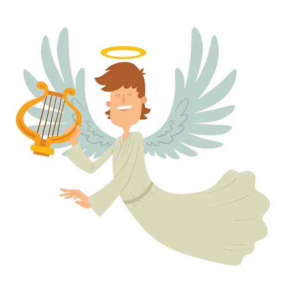 Männlicher Engel mit Lira in der Hand — Stockvektor