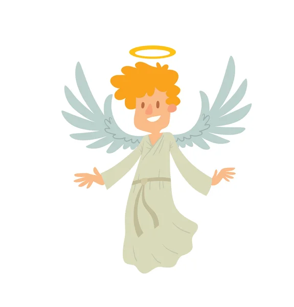 Little male angel is smiling — Stock Vector