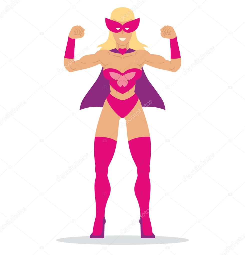 Woman Superhero In A Pink Mask Stock Vector C Tannilion Gmail
