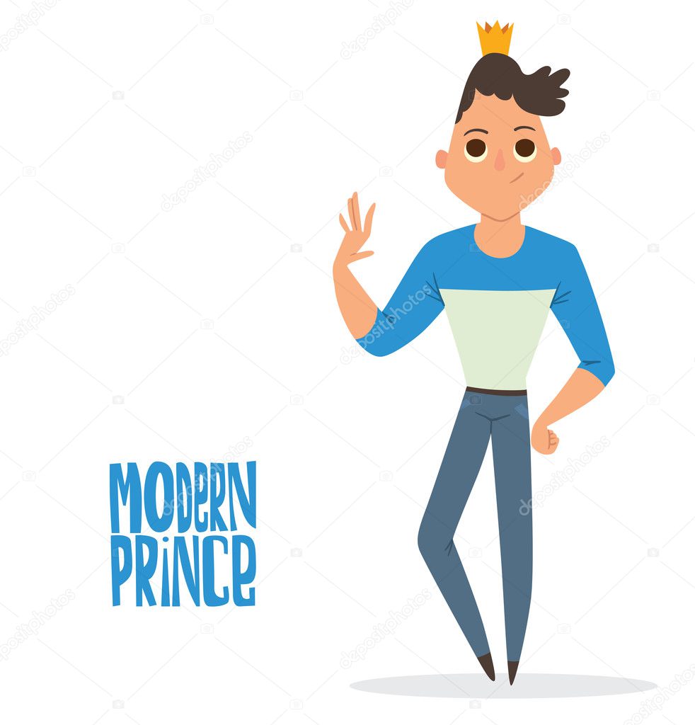 Modern Prince With Black Wavy Hair Stock Vector C Tannilion