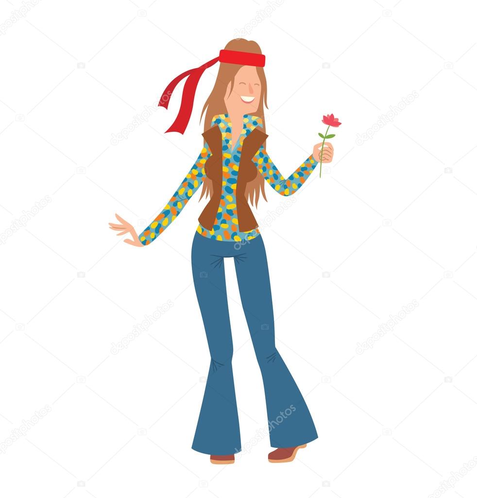 female hippie cartoon