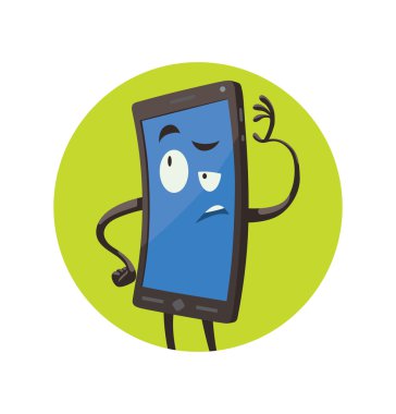 Yuvarlak yeşil çerçeve, düşünceli siyah smartphone