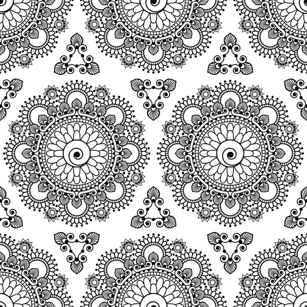 Padrão floral sem costura no estilo mehndi isolado no fundo branco . — Vetor de Stock