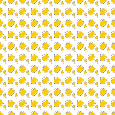 Limonata sürahi ve bardak kokteyl ile Seamless Modeli. 