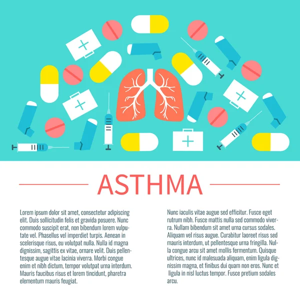 Asthma poster with place for text — Stock Vector