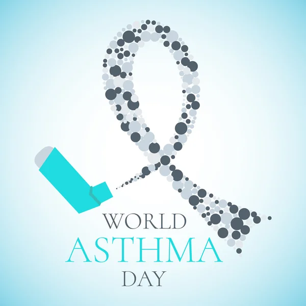 Плакат Всемирного дня борьбы с астмой — стоковый вектор