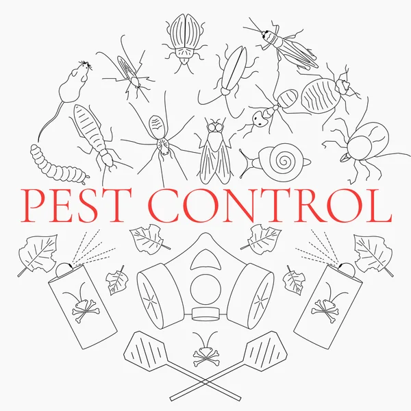 Set lineare di controllo parassiti — Vettoriale Stock