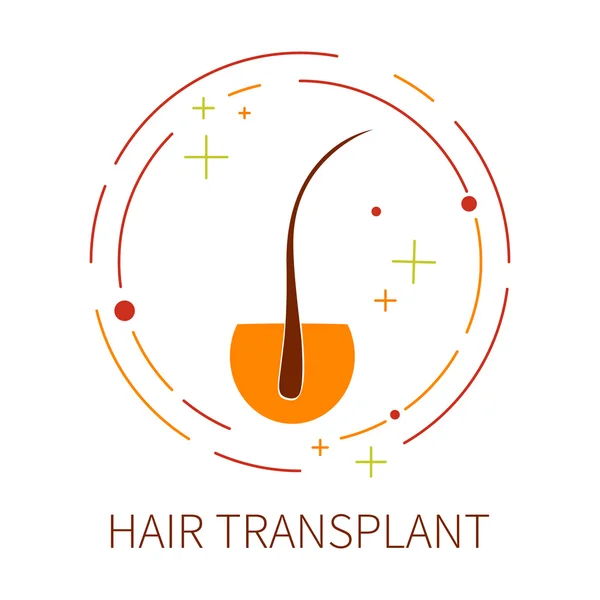 Hair transplant label — Stock Vector