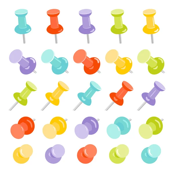 Set of thumbtacks — Stock Vector