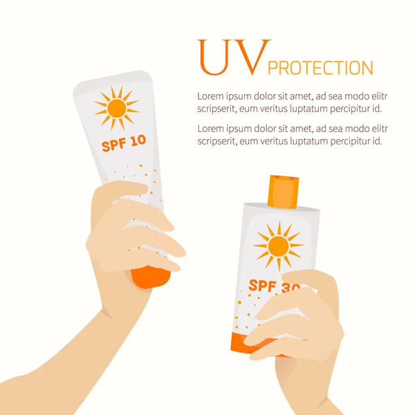 Concept de protection UV — Image vectorielle