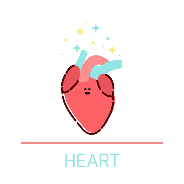 Dibujo animado Corazón icono — Vector de stock