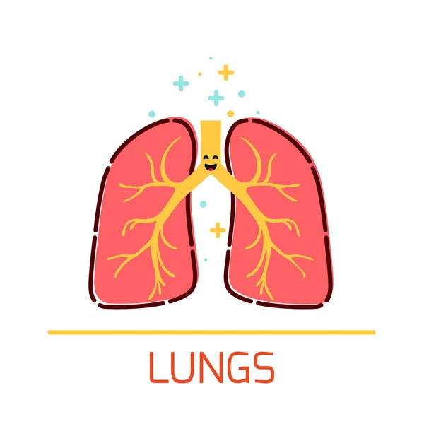 Pulmones icono de dibujos animados — Vector de stock