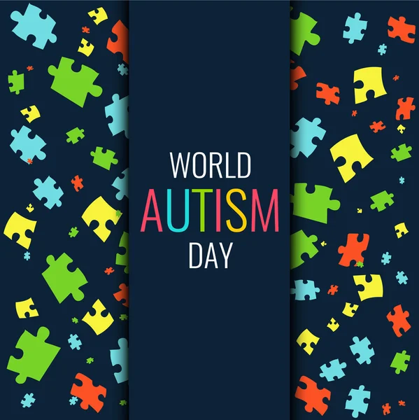 World autism pattern poster — Stock Vector