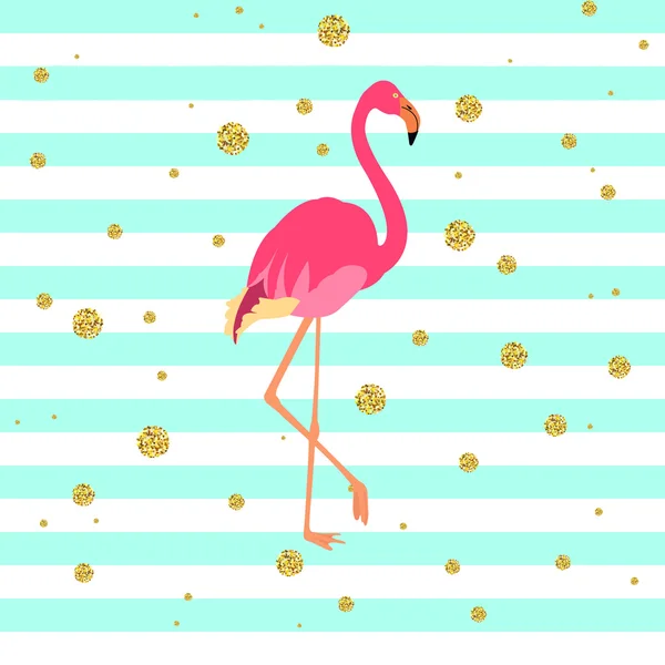 ピンクフラミンゴの鳥 — ストックベクタ