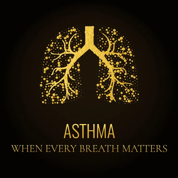 Astma plakát ve zlatě — Stockový vektor