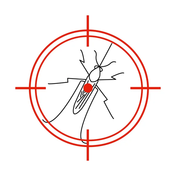 Zanzara in un bersaglio — Vettoriale Stock