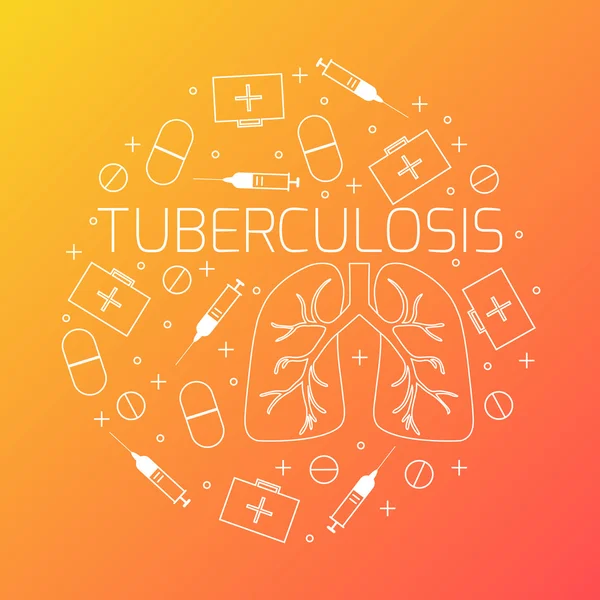 Conjunto de iconos lineales de tuberculosis — Archivo Imágenes Vectoriales