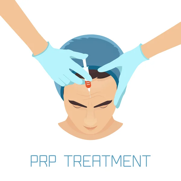 PRP tratamiento facial para hombres — Vector de stock
