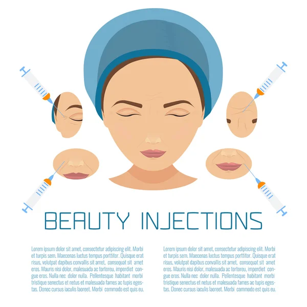 Tratamiento de inyecciones de belleza — Vector de stock