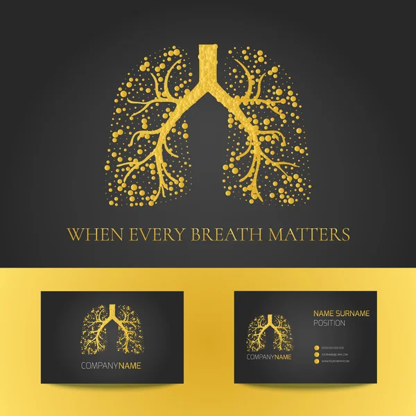 Tarjeta de visita clínica pulmonar — Vector de stock