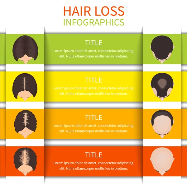 Saç kaybı Infographic şablonu — Stok Vektör