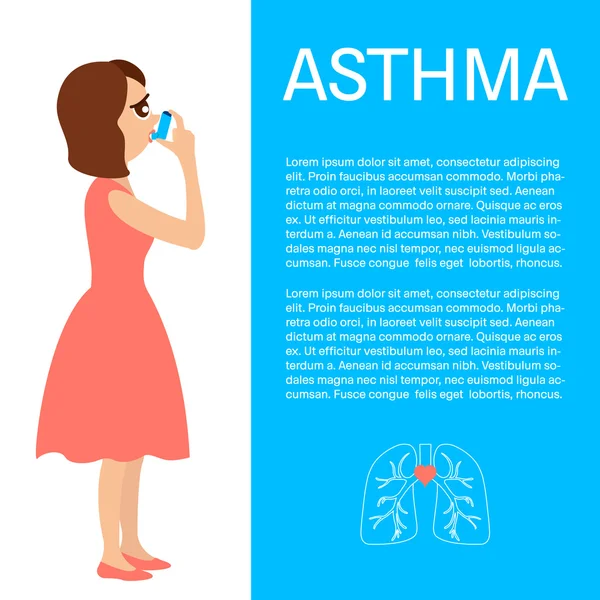 Mulher com asma —  Vetores de Stock