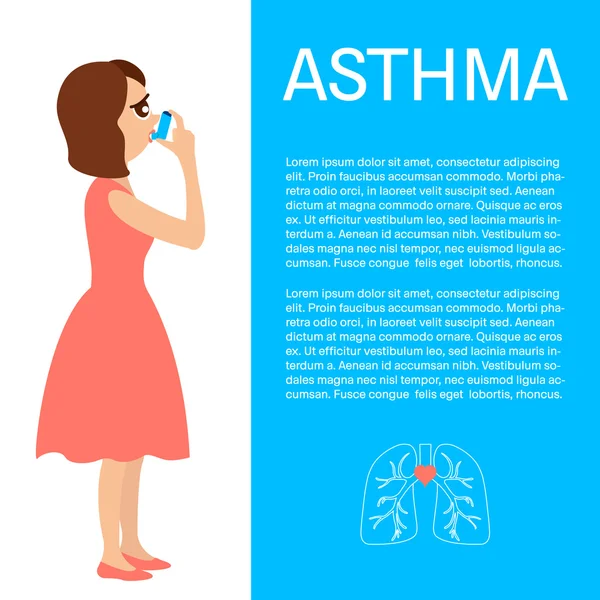 Woman with asthma — Stock Illustration Woman with asthma Stock Illustration