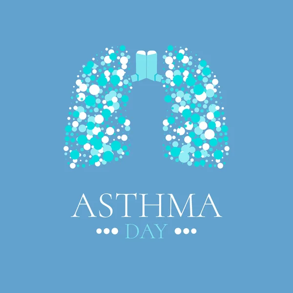 Afiche de asma con pulmones — Vector de stock