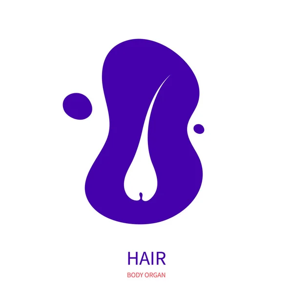 Sistema integumentario del cabello icono pictograma silueta blanca — Archivo Imágenes Vectoriales