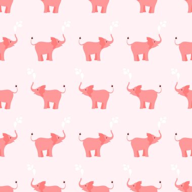 Mutlu bebek fil pembeli kusursuz desen