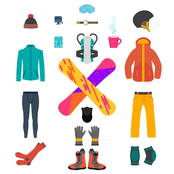 Snowboarding equipment set