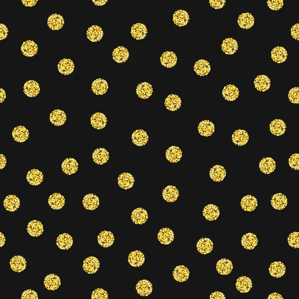 Gold glitter dots pattern — Vetor de Stock