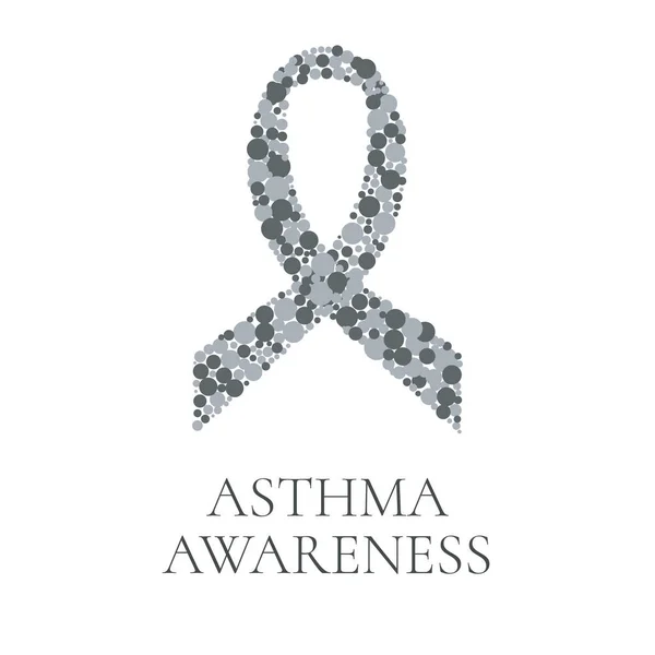 Лента осведомленности об астме из серых точек — стоковый вектор