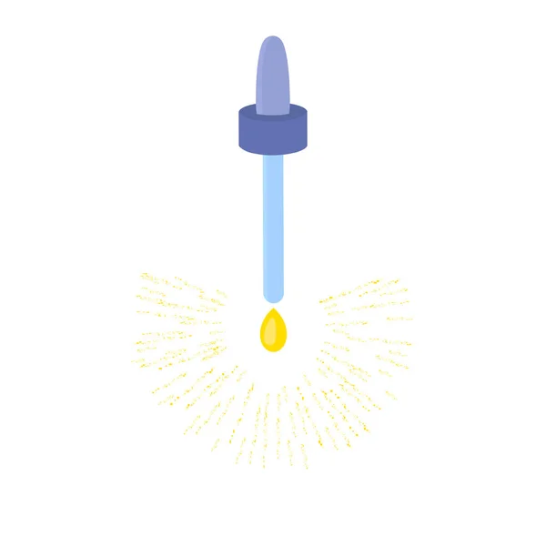 Olio essenziale gocciolante da pipetta contagocce illustrazione — Vettoriale Stock