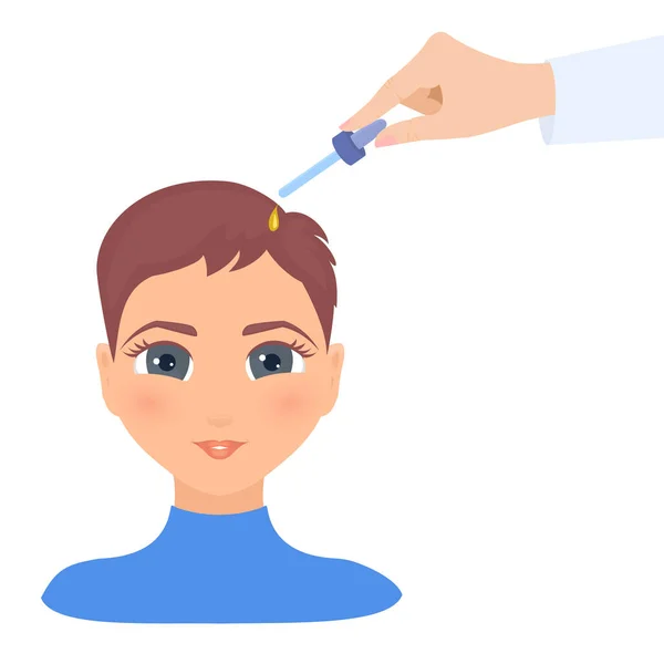 Léčba péče o vlasy opravou hydratačního séra — Stockový vektor