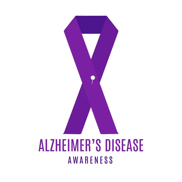 Cinta de la conciencia de la enfermedad de Alzheimer con un alfiler — Archivo Imágenes Vectoriales