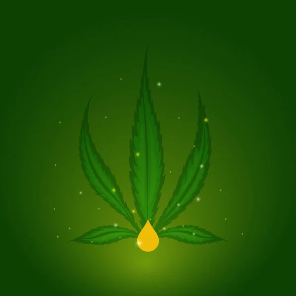 Estratto di pianta di cannabis per la produzione di olio cbd — Vettoriale Stock