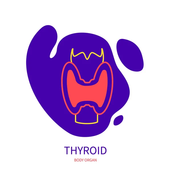 Значок контура органа эндокринной системы щитовидной железы — стоковый вектор