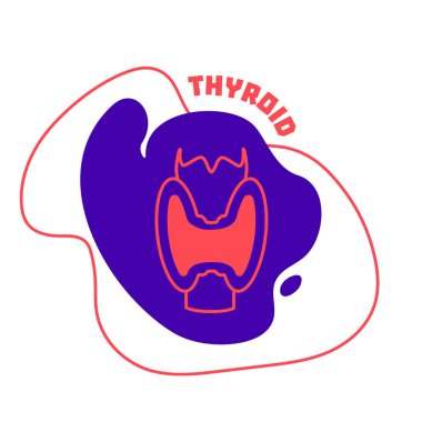 Tiroid bezi endokrin sistem vücut organı ana ana hatları simgesi