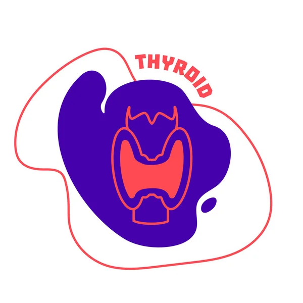 Значок контура органа эндокринной системы щитовидной железы — стоковый вектор
