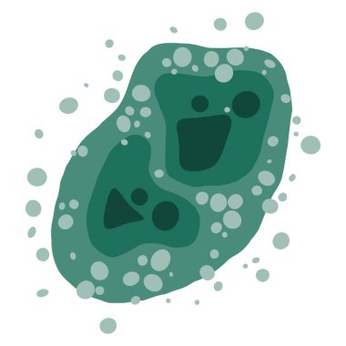 Zehirli küf sporları ıslak yüzeye yayılarak kirlilik ve solunum riski yaratıyor. Vektör illüstrasyonu.