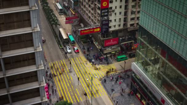 Zeitraffer Der Viel Befahrenen Straße Hong Kong — Stockvideo