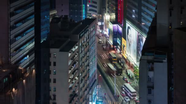 Time Lapse Traffico Crocevia Occupato Dal Tetto Hong Kong — Video Stock