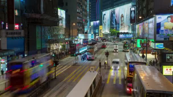 Time Lapse Busy Traffic Street Hong Kong — 图库视频影像