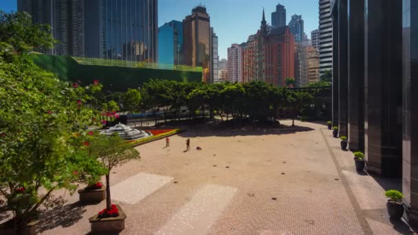 Día Luz Ciudad Parque Tiempo Lapso Hong Kong — Vídeo de stock