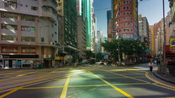 Time Lapse Extremely Busy Traffic Street Hong Kong — Vídeo de Stock