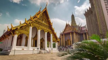 bangkok sunny day main temple of the emerald buddha 4k time lapse thailand