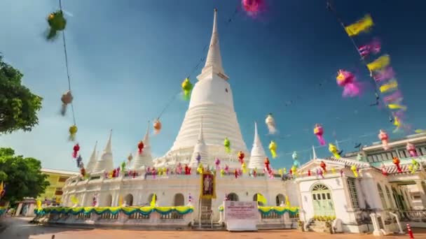 Bangthe Sunny Day Famous Temple Hyper Time Lapse Thailand — Vídeo de stock