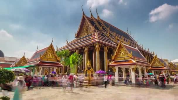 Ημέρα Bangkok Διάσημο Ναό Του Σμαραγδιού Buddha Time Lapse Ταϊλάνδη — Αρχείο Βίντεο